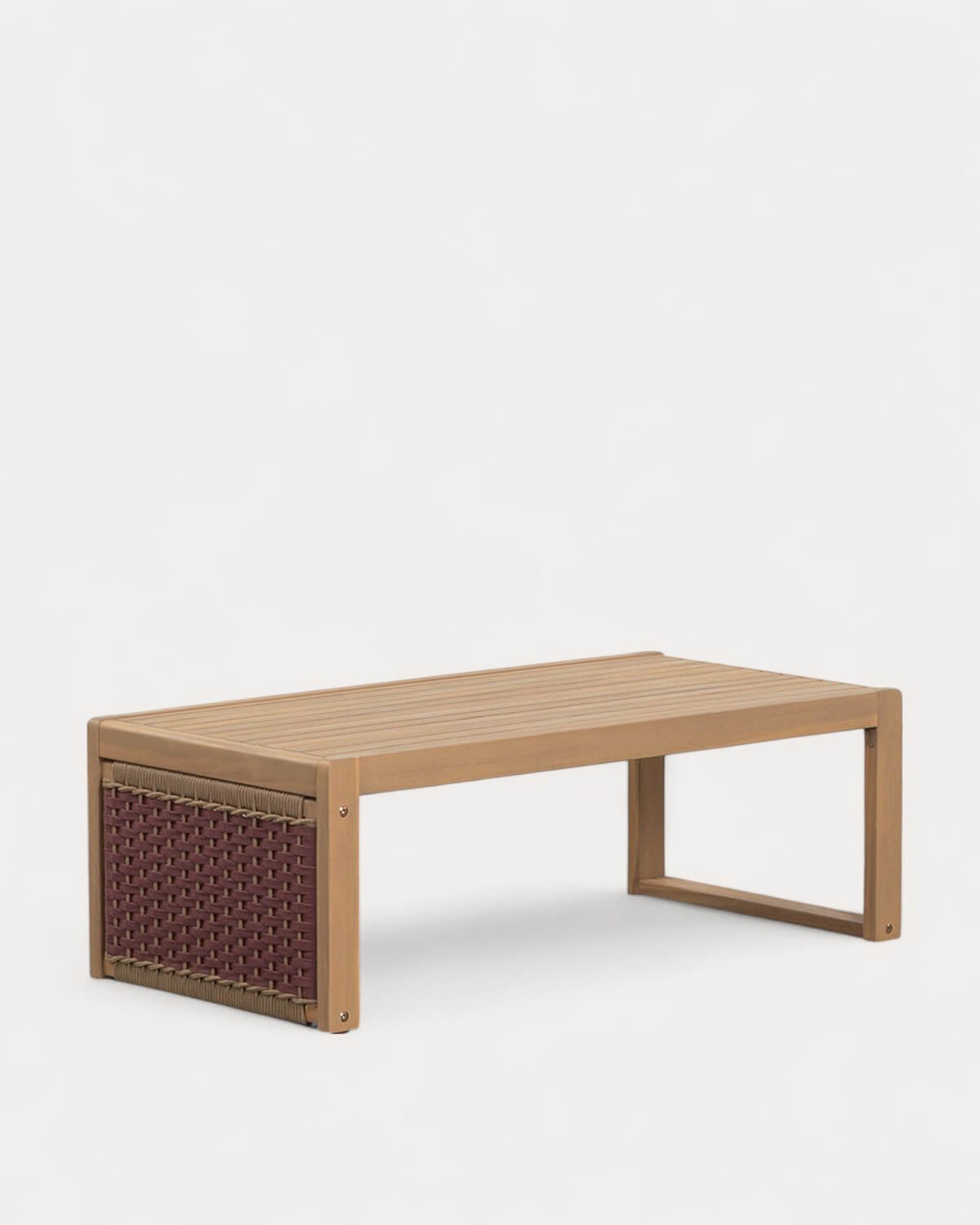 Table Basse en Bois d'Acacia et Corde (100x50 cm) Mirle , image de la gelerie 1