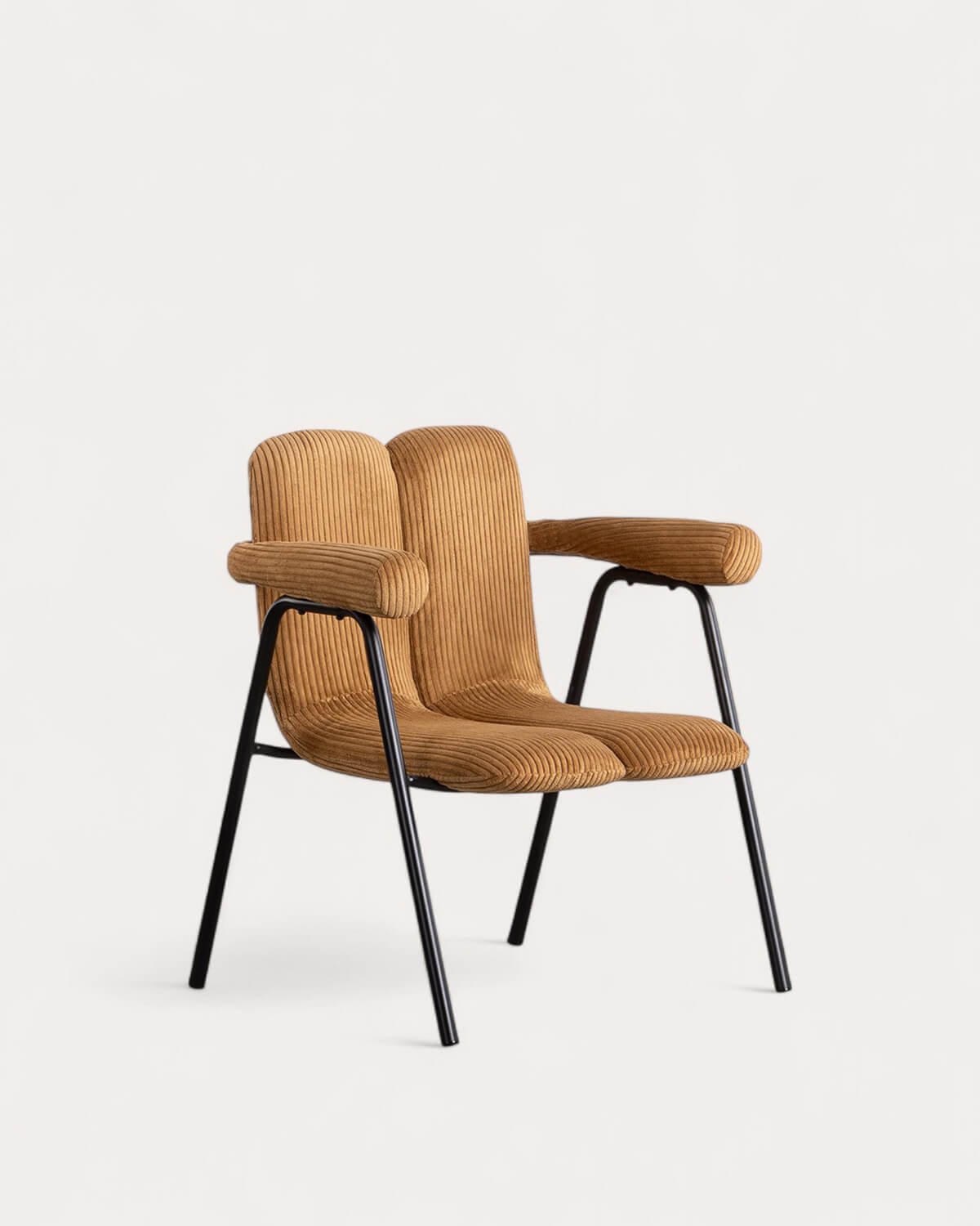 Pack 2 Fauteuils en velours Côtelé Épais et Métal Elles , image de la gelerie 1