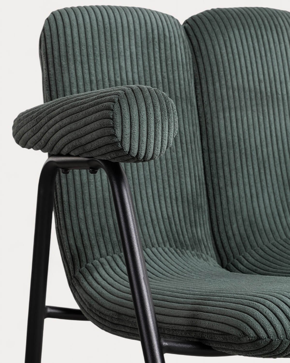 Pack 2 Fauteuils en velours Côtelé Épais et Métal Elles , image de la gelerie 8