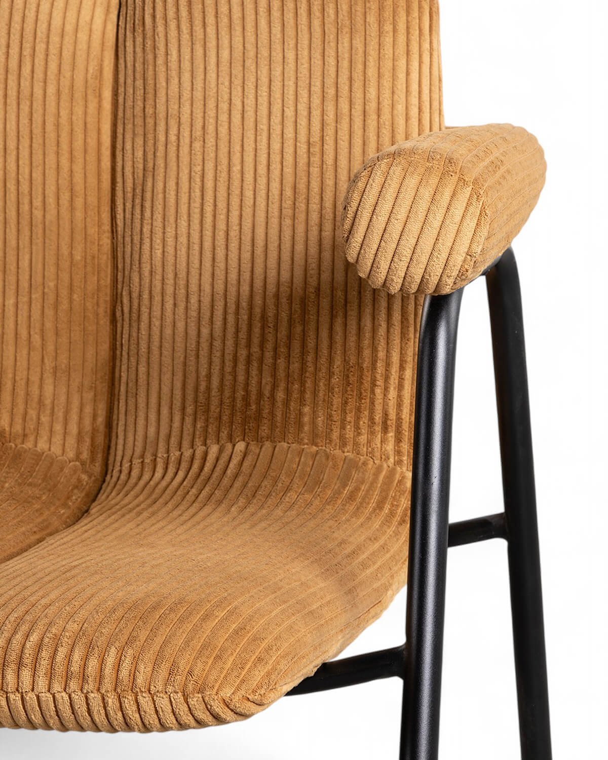 Pack 2 Fauteuils en velours Côtelé Épais et Métal Elles , image de la gelerie 6