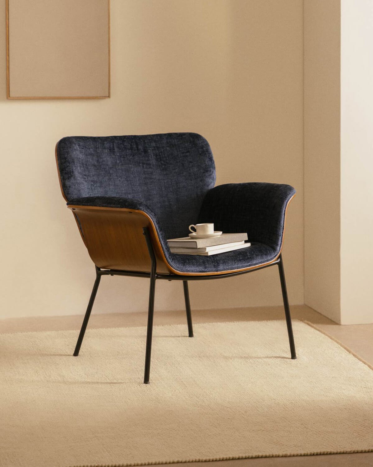 Pack de 2 Fauteuils avec Accoudoirs en Bois et Tissu Lirio, image de la gelerie 2