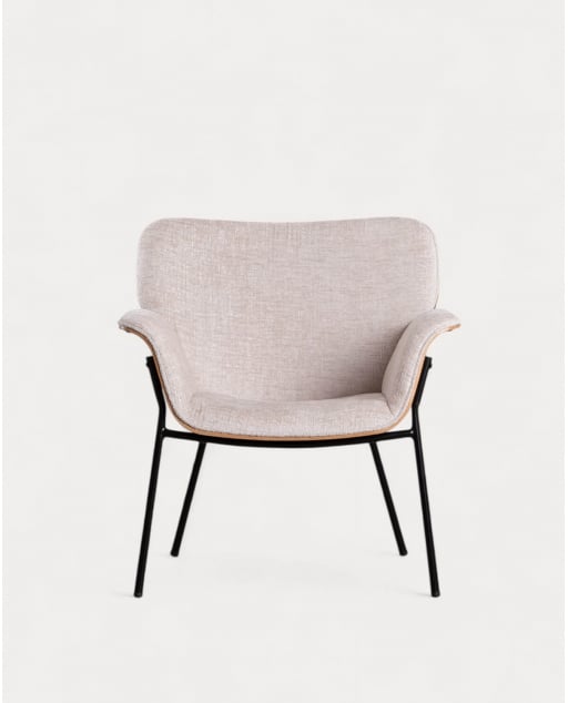 Pack de 2 Fauteuils avec Accoudoirs en Bois et Tissu Lirio