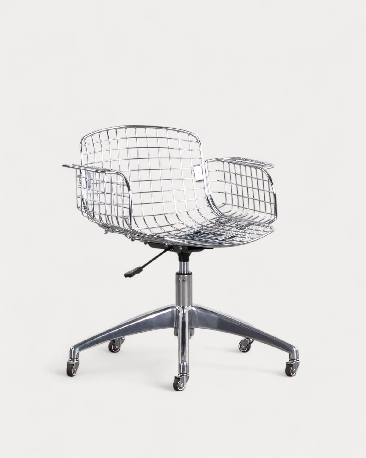 Chaise de Bureau Vintage en Métal à Dossier Bas Aras, image de la gelerie 1