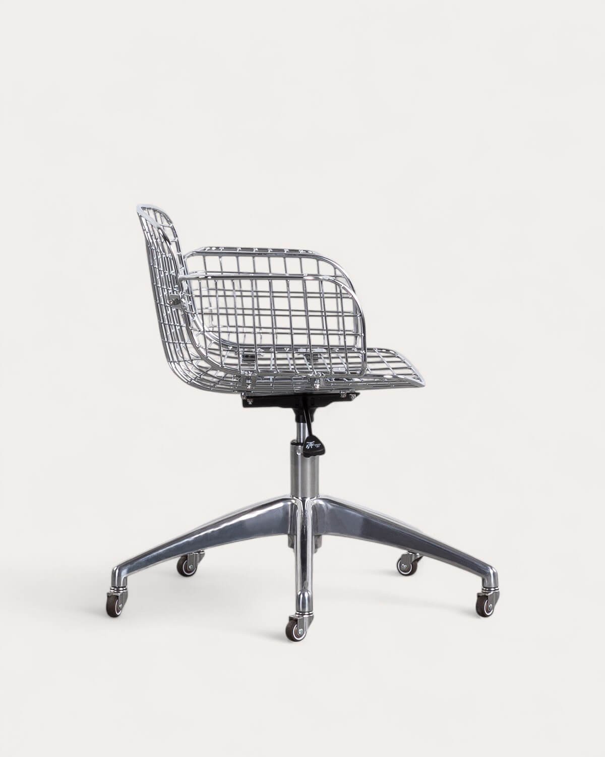 Chaise de Bureau Vintage en Métal à Dossier Bas Aras, image de la gelerie 3