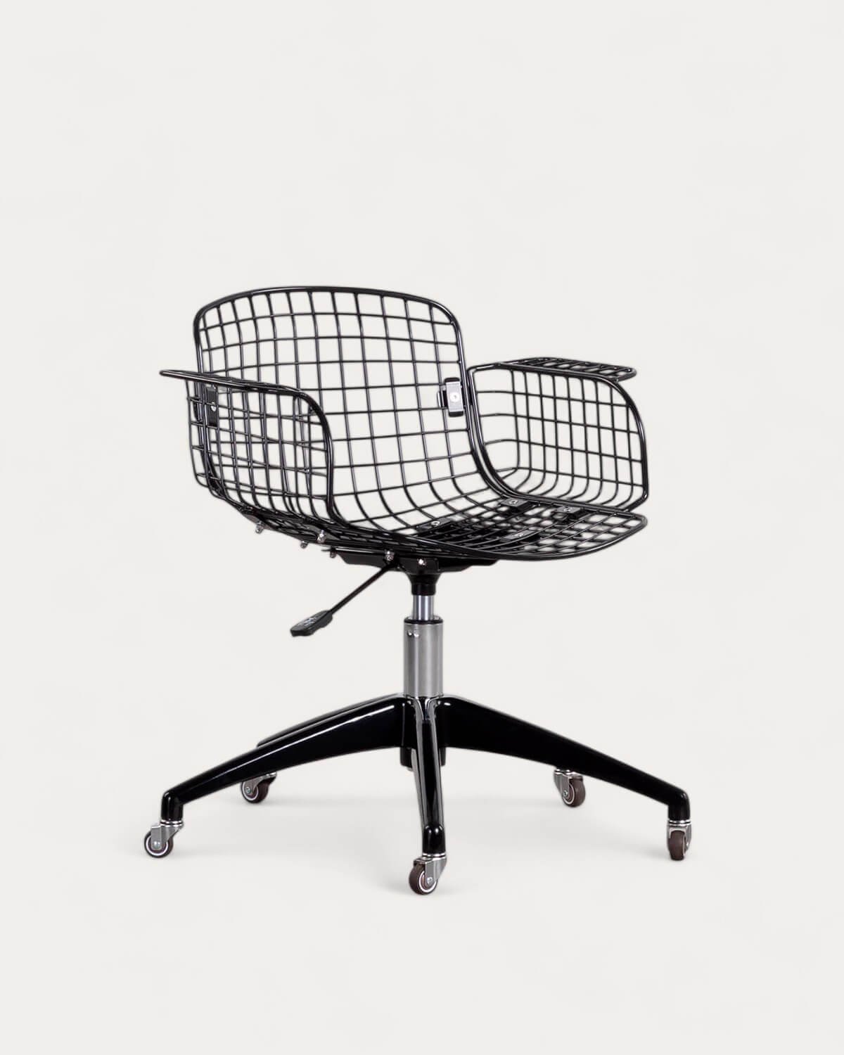 Chaise de Bureau Vintage en Métal à Dossier Bas Aras, image de la gelerie 1