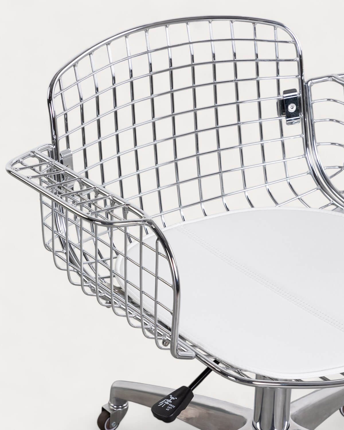 Chaise de Bureau Vintage en Métal à Dossier Bas Aras, image de la gelerie 4