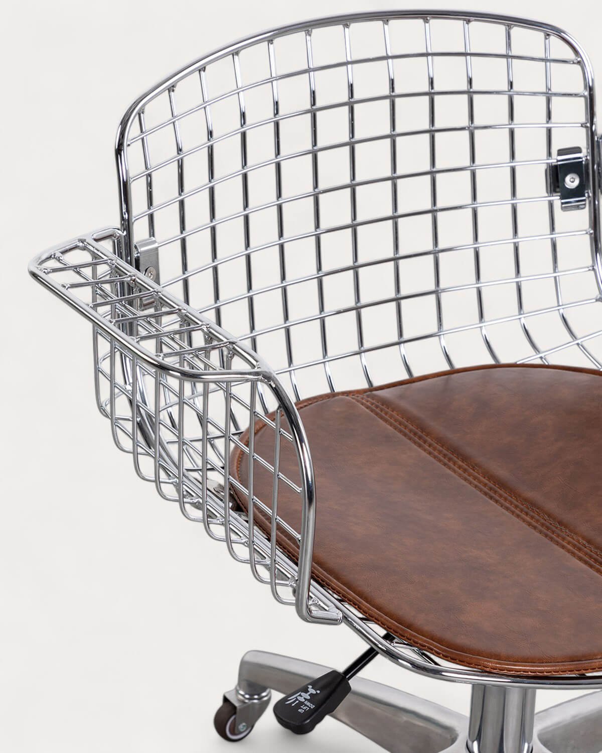 Chaise de Bureau Vintage en Métal à Dossier Bas Aras, image de la gelerie 6