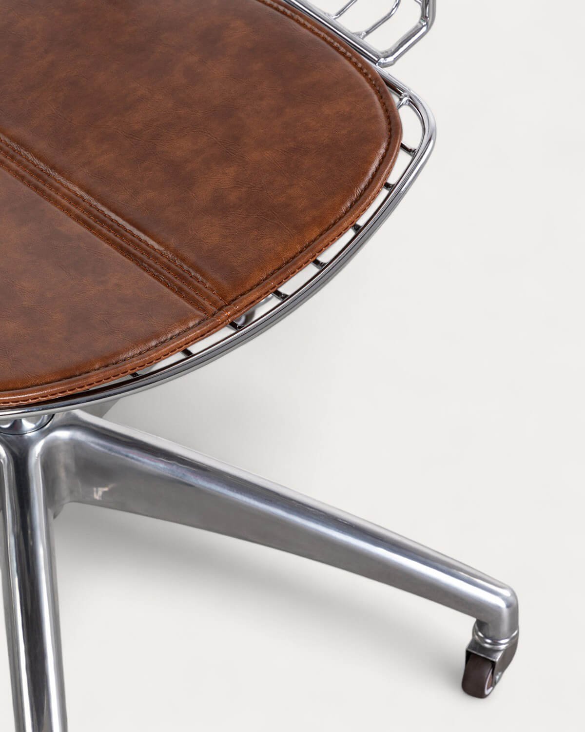 Chaise de Bureau Vintage en Métal à Dossier Bas Aras, image de la gelerie 8