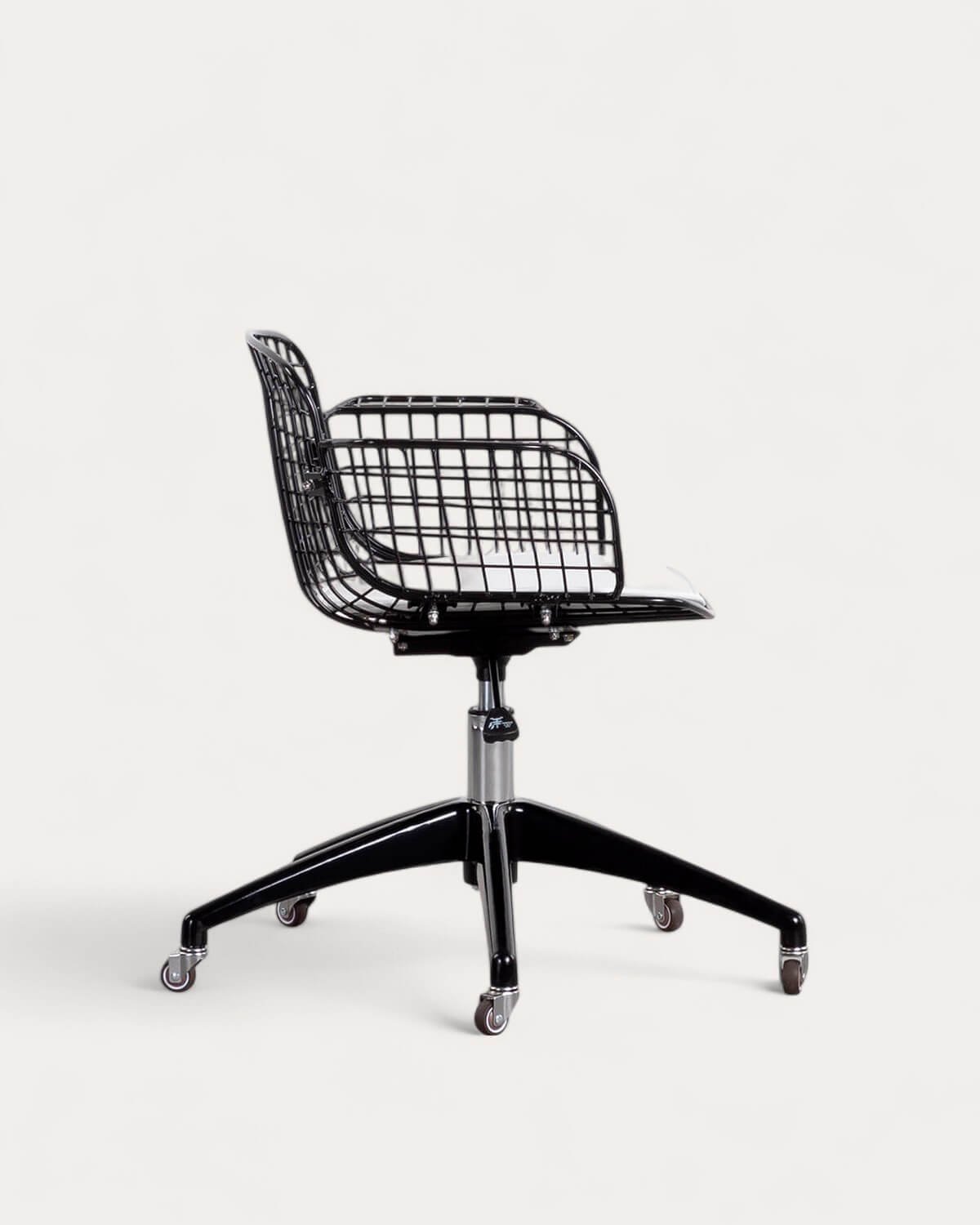 Chaise de Bureau Vintage en Métal à Dossier Bas Aras, image de la gelerie 3