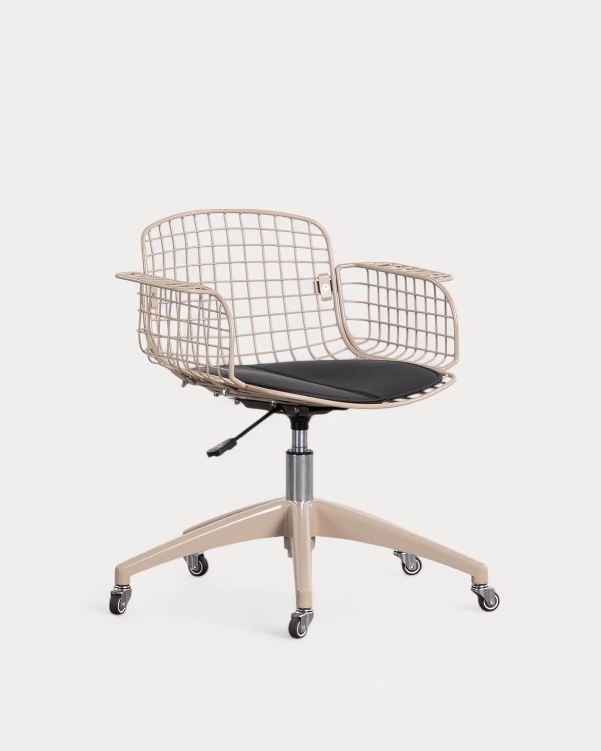 Chaise de Bureau Vintage en Métal à Dossier Bas Aras, image de la gelerie 1