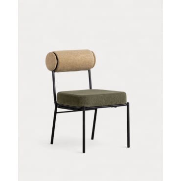 Chaise de Salle à Manger en Tissu et Métal Elin