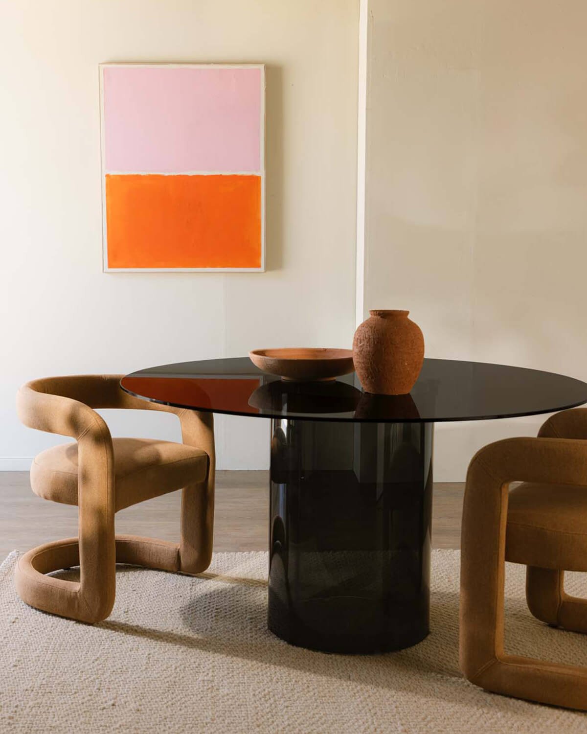 Table de Salle à Manger Ronde en Verre Trempé (Ø140 cm) Kolu, image de la gelerie 2