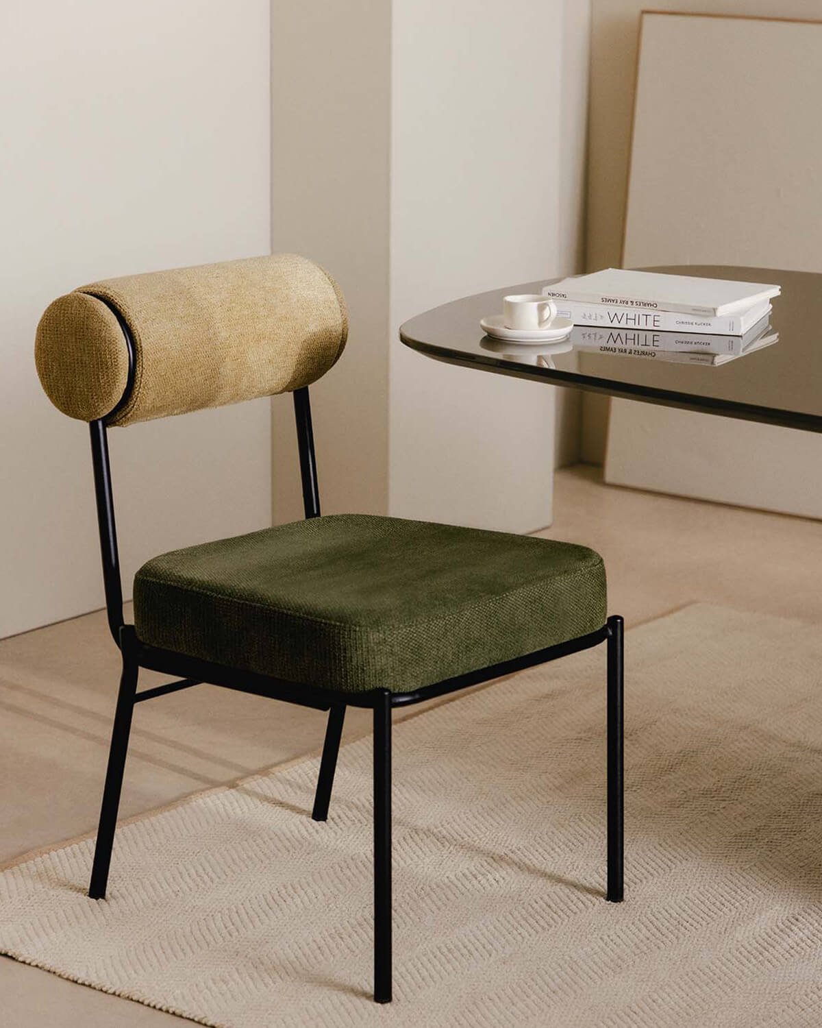 Pack 4 Chaises de Salle à Manger en Tissu et Métal Elin, image de la gelerie 2