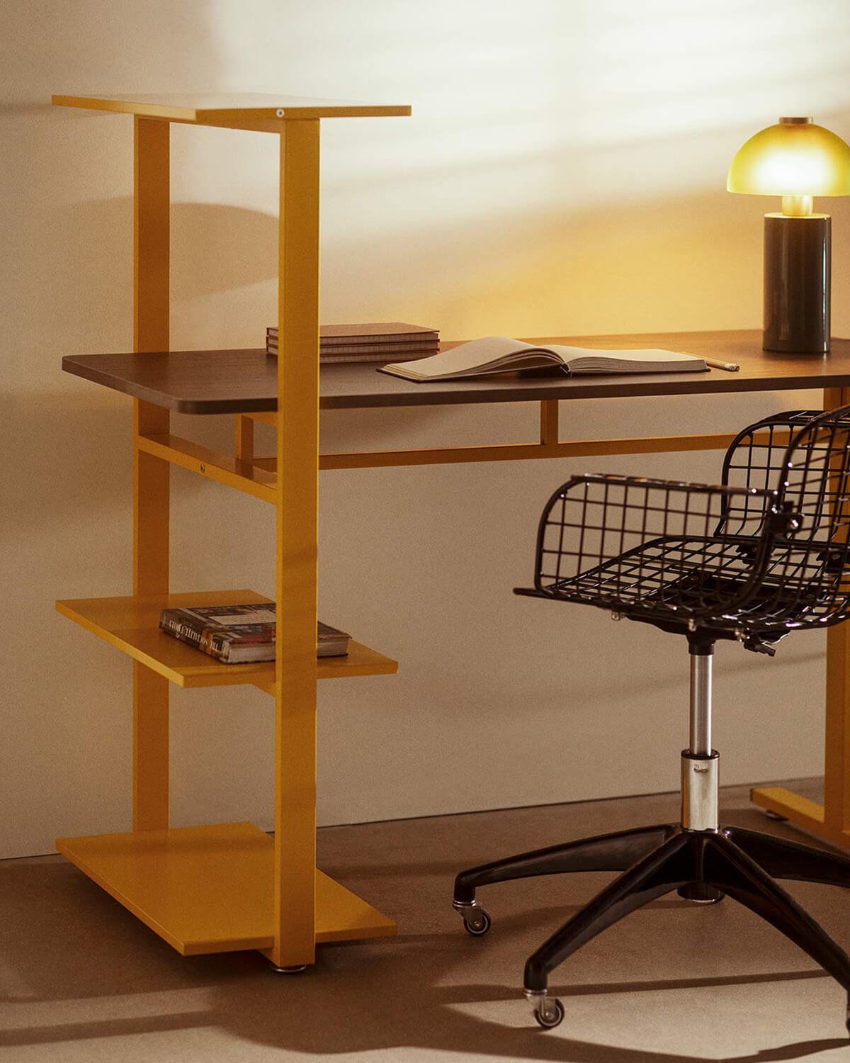 Chaise de Bureau Vintage en Métal à Dossier Bas Aras, image de la gelerie 2