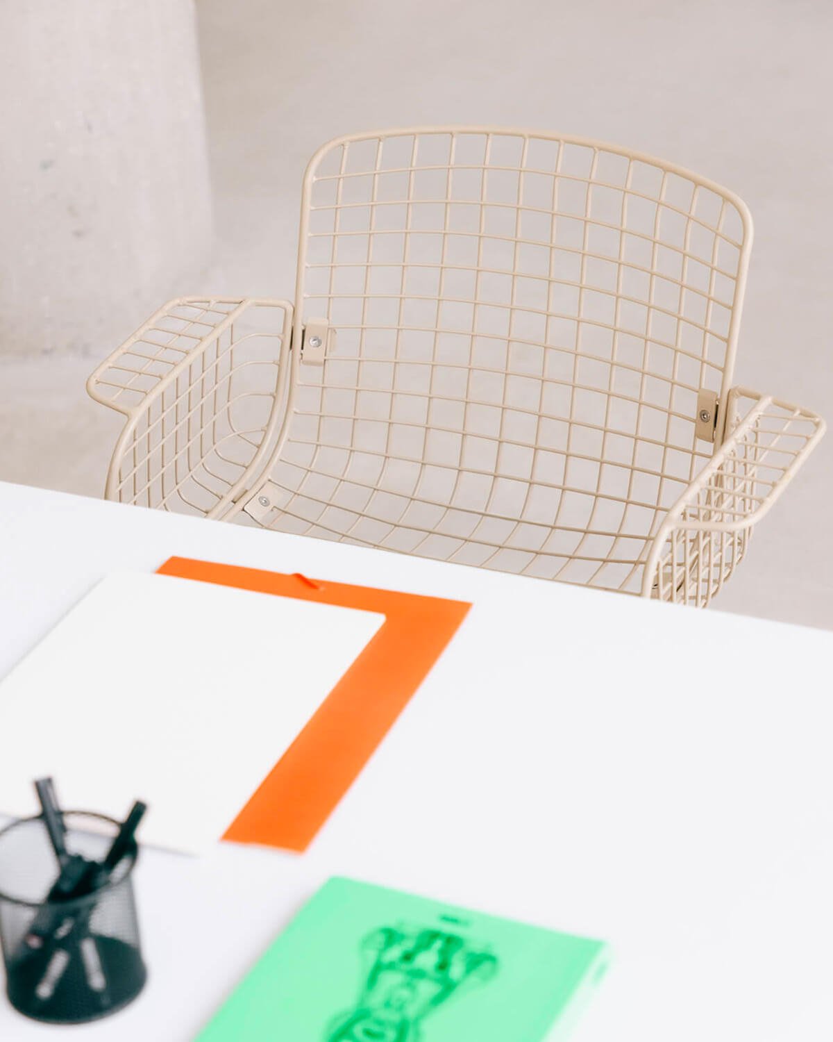Chaise de Bureau Vintage en Métal à Dossier Haut Aras, image de la gelerie 2