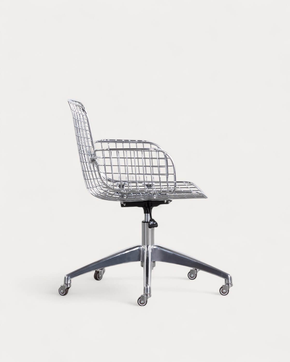 Chaise de Bureau Vintage en Métal à Dossier Haut Aras, image de la gelerie 3