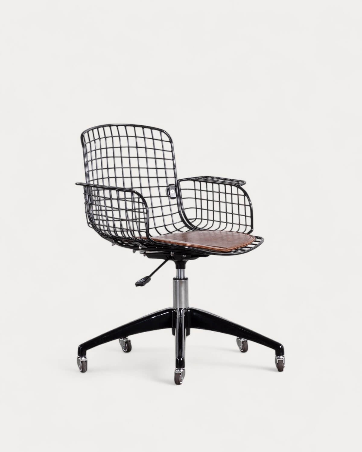 Chaise de Bureau Vintage en Métal à Dossier Haut Aras, image de la gelerie 1