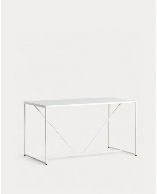 Table de salle à manger Ibiza en acier stratifié (78x140 cm) - Beige Seashell