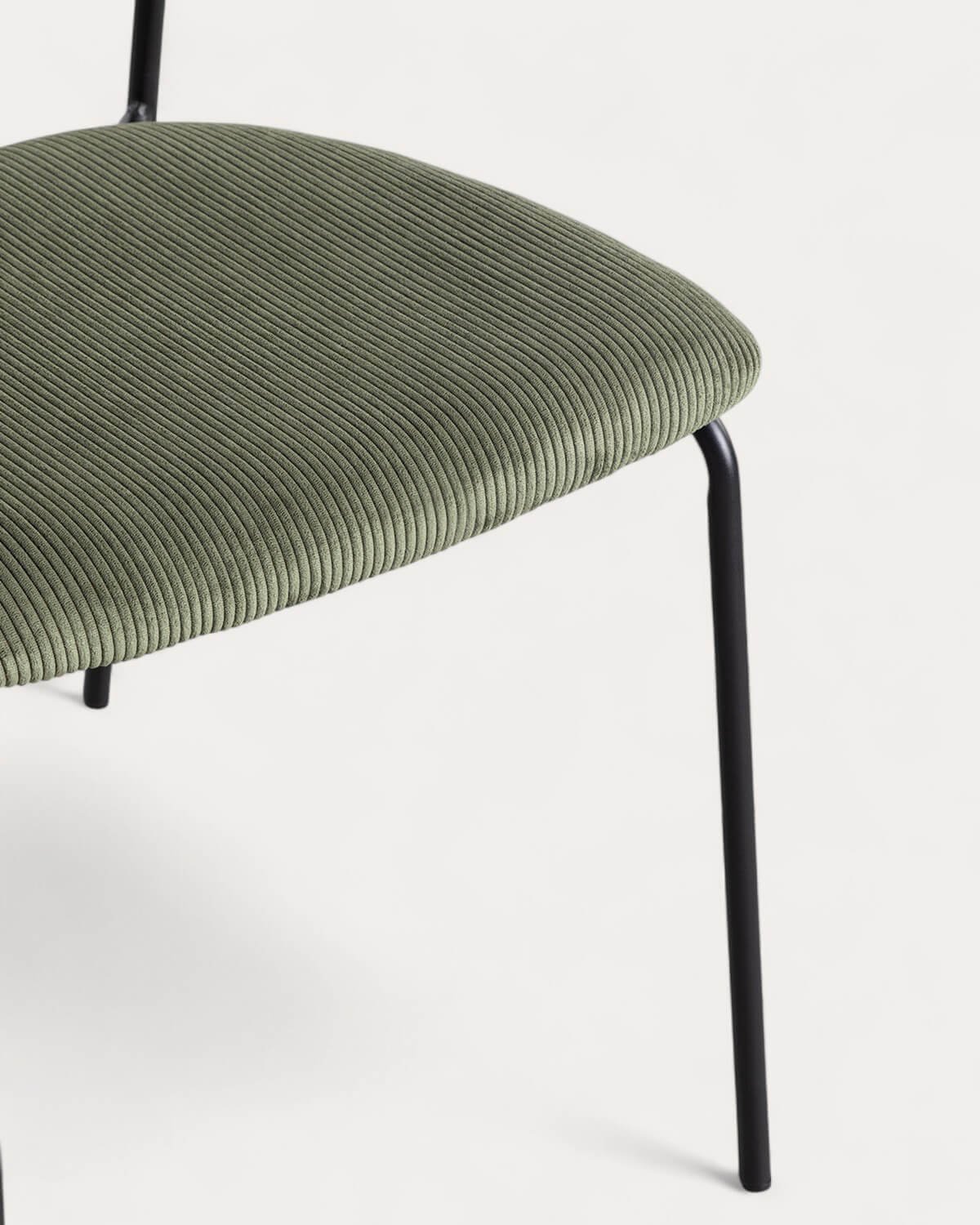 Chaise de Salle à Manger en Velours Côtelé et Métal Morgan, image de la gelerie 8