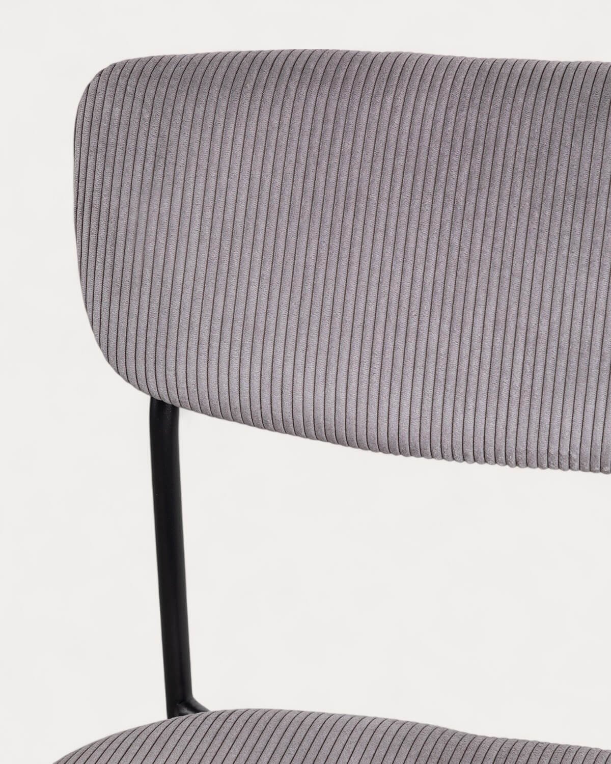 Chaise de Salle à Manger en Velours Côtelé et Métal Morgan, image de la gelerie 6