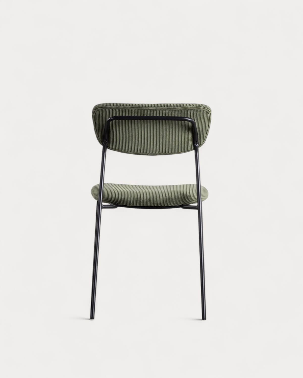 Pack 2 Chaises de Salle à Manger en Métal et Velours Côtelé Morgan, image de la gelerie 6