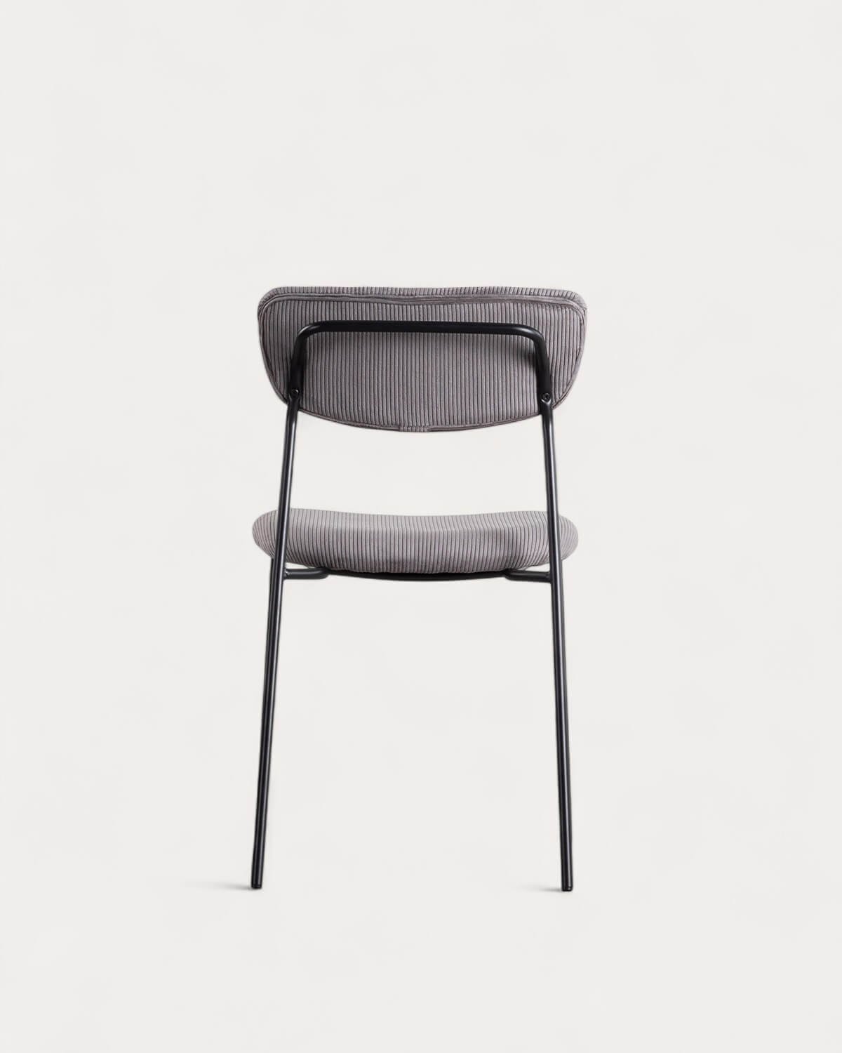 Pack 2 Chaises de Salle à Manger en Métal et Velours Côtelé Morgan, image de la gelerie 5