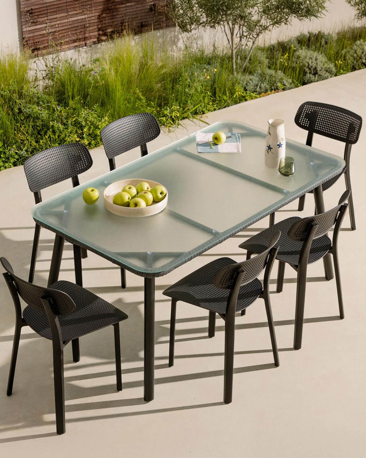 Table d'Extérieur Rectangulaire en Aluminium et Verre (160x90 cm) Drian, image de la gelerie 2