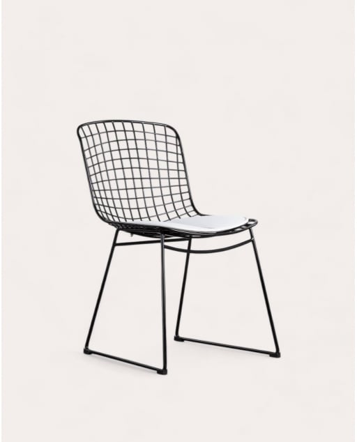 Chaise de Salle à Manger en Métal à Dossier Haut Aras - Noir