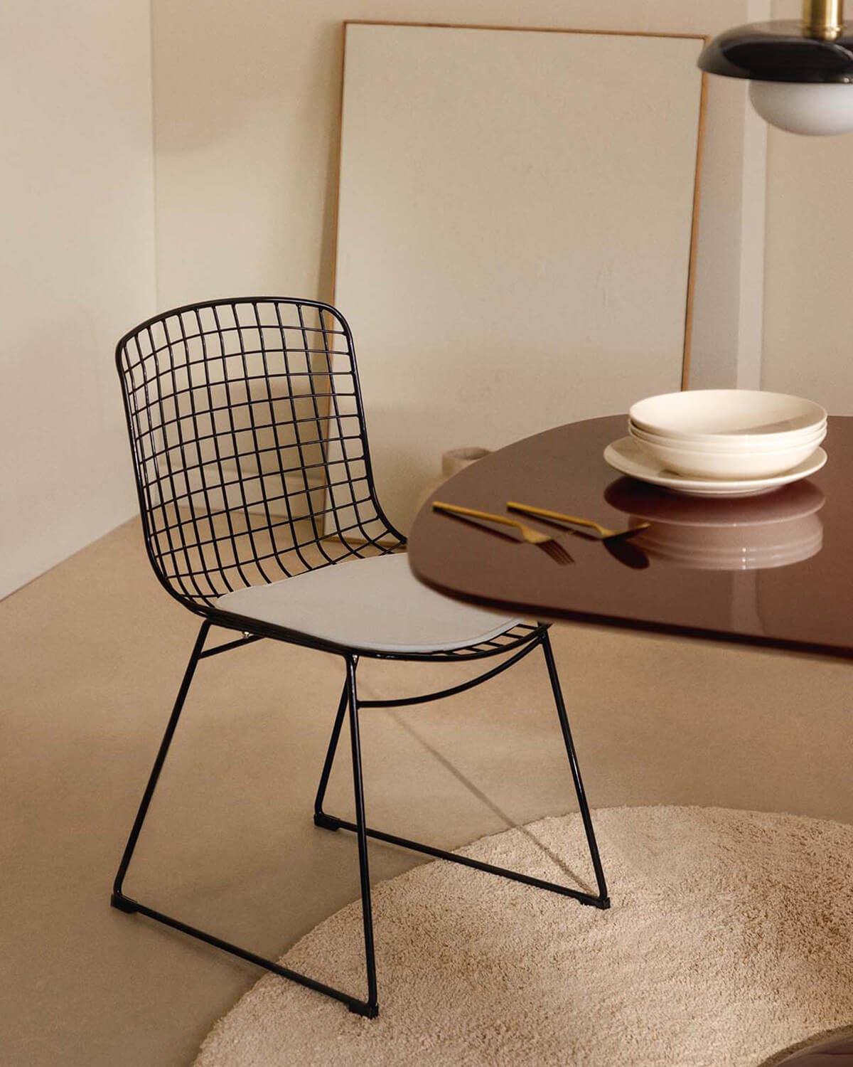 Chaise de Salle à Manger en Métal à Dossier Haut Aras , image de la gelerie 2