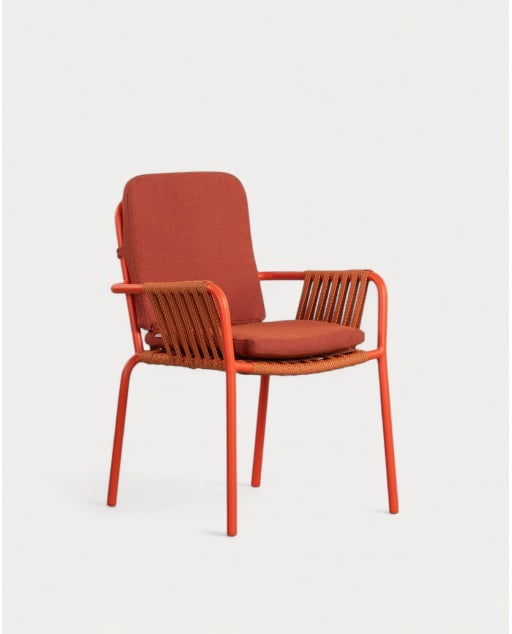 Pack de 2 Chaises D'extérieur avec Accoudoirs en Aluminium et Corde Drian.