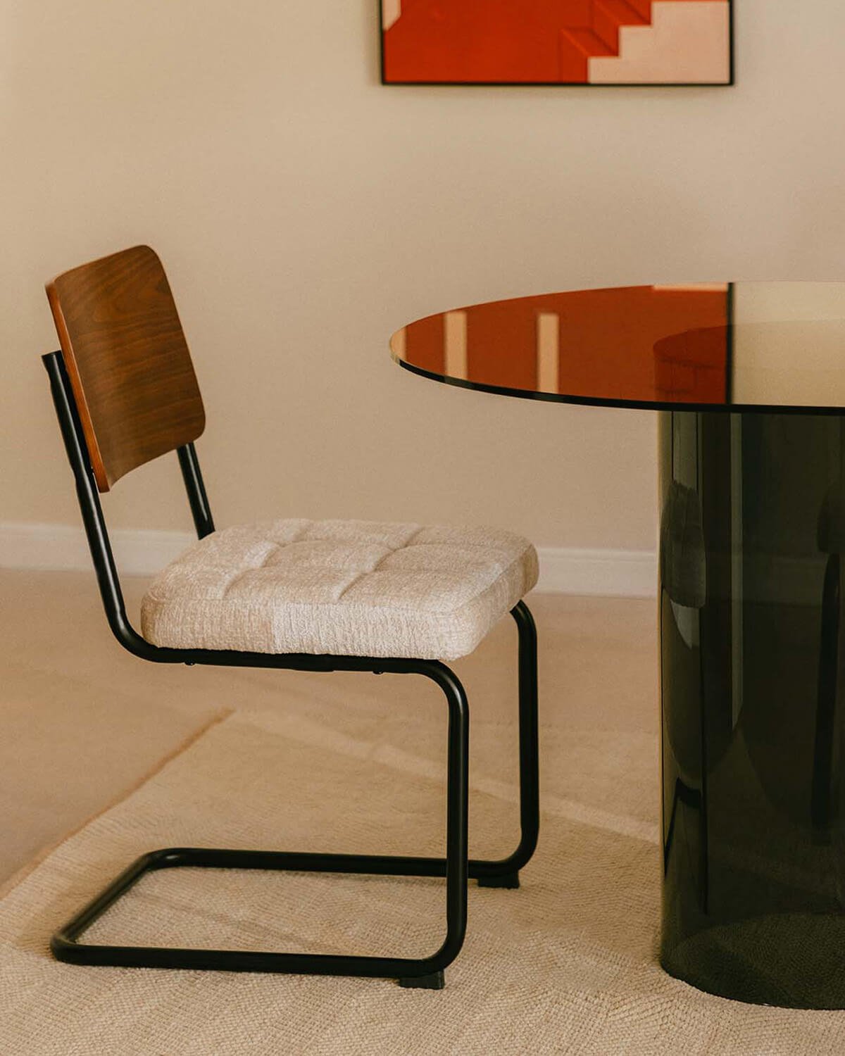 Chaise de Salle à Manger en Bois et Tissu Cuba, image de la gelerie 2
