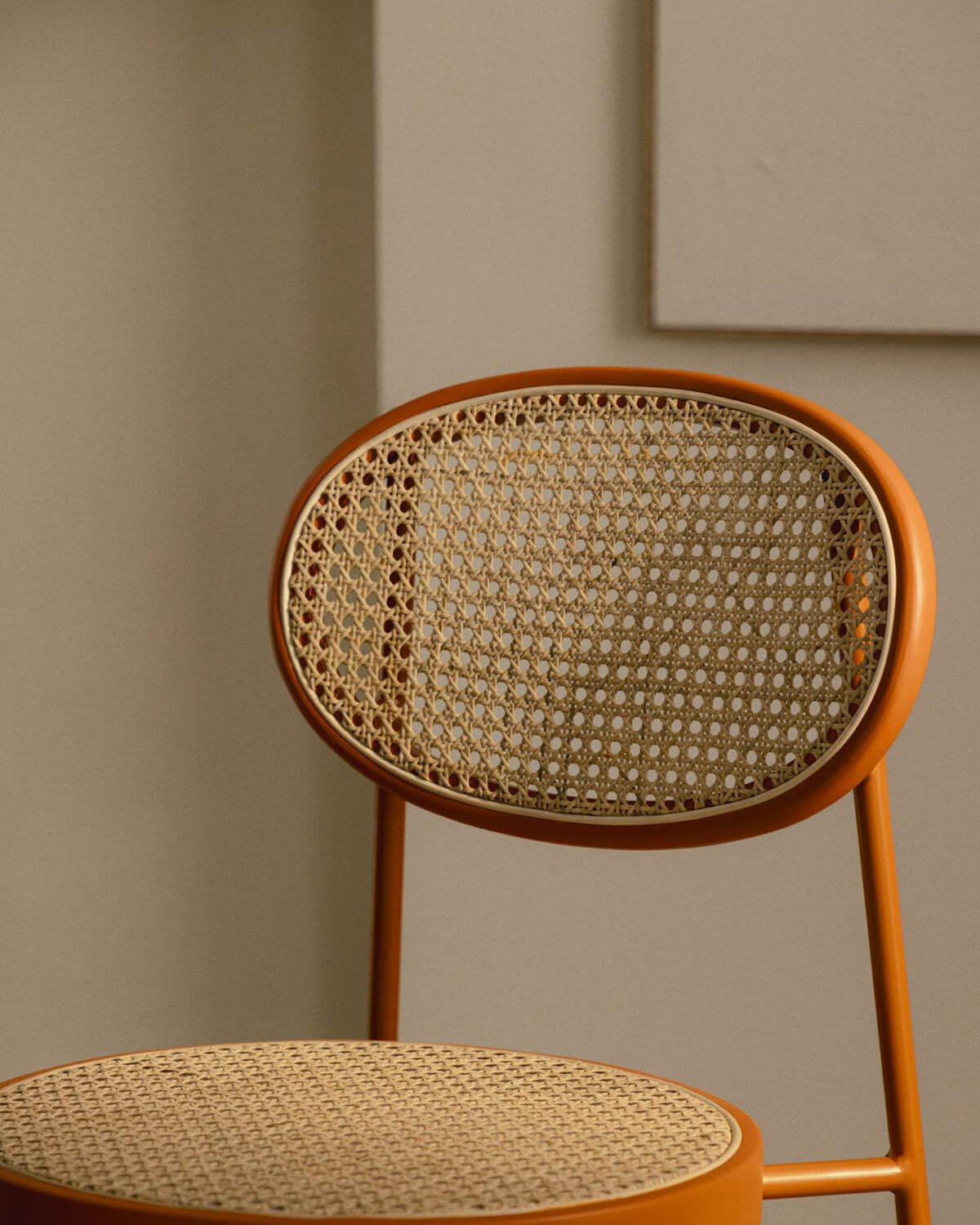 Pack 2 Chaises de Salle à Manger en Rotin Naturel et Métal Vili, image de la gelerie 3