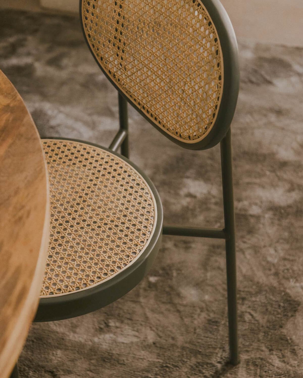 Pack 2 Chaises de Salle à Manger en Rotin Naturel et Métal Vili, image de la gelerie 3