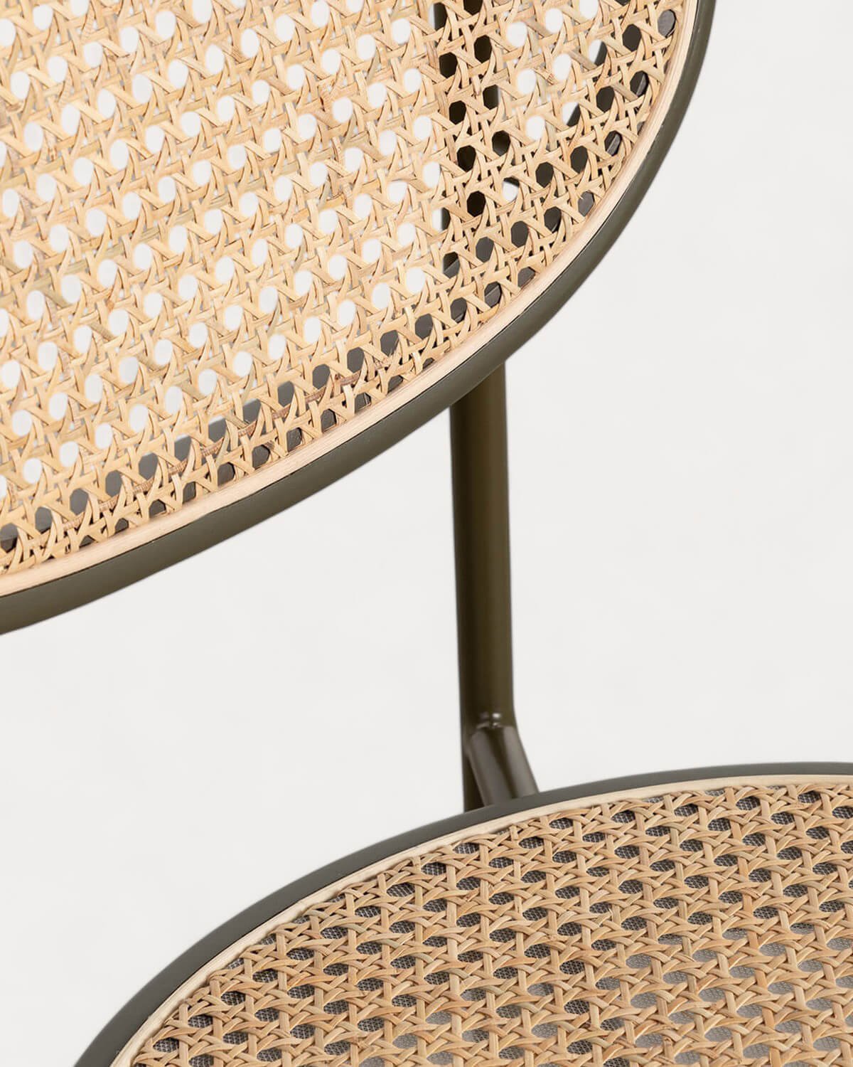 Pack 4 Chaises de Salle à Manger en Métal et Rotin Naturel Vili, image de la gelerie 8