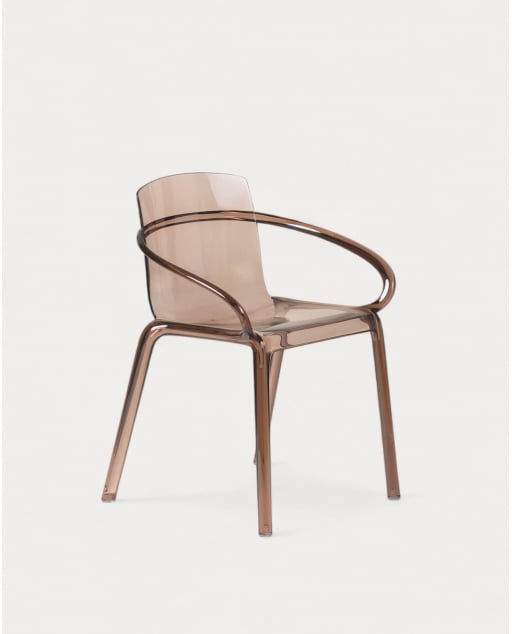Chaise de Salle à Manger avec Accoudoirs en Polycarbonate Zuera - Café