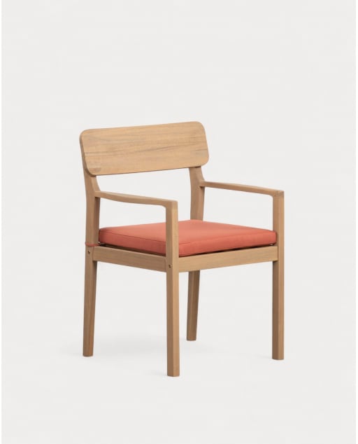 Pack de 4 Chaises de Extérieuren Bois d'Acacia avec Accoudoirs Marla