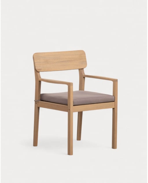 Pack de 4 Chaises de Extérieuren Bois d'Acacia avec Accoudoirs Marla