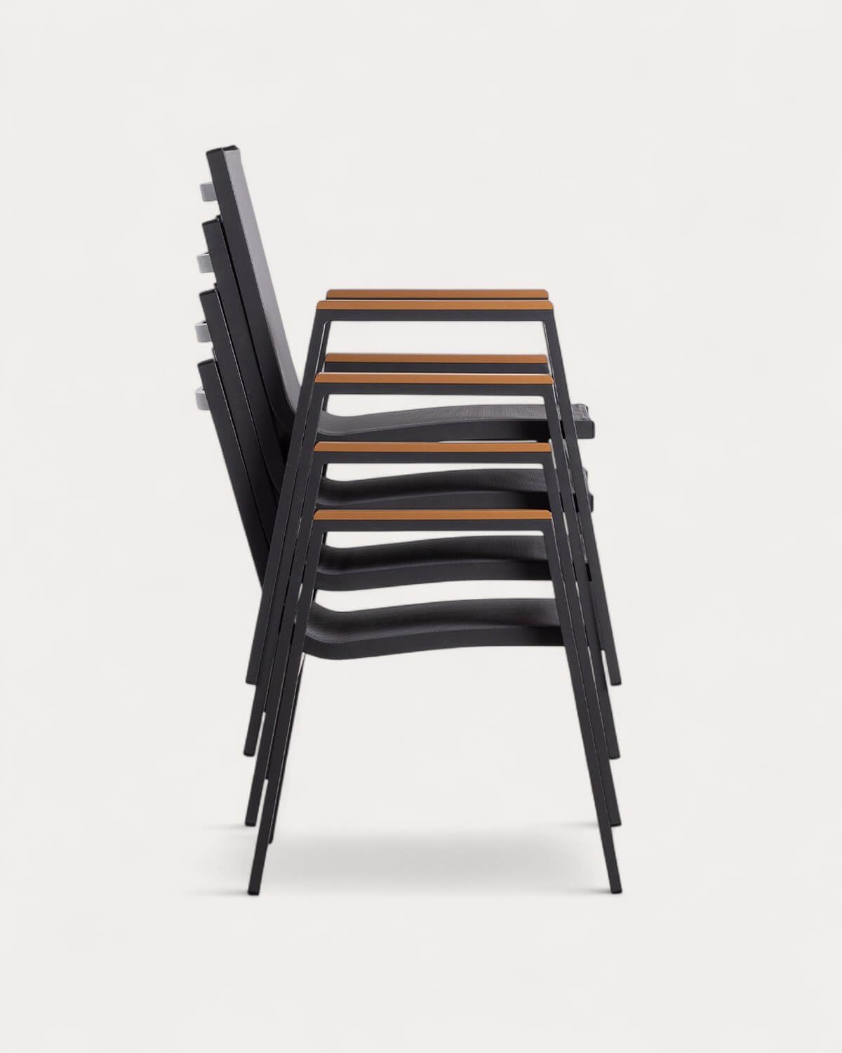 Pack 4 Chaises d'Extérieur en Aluminium Korce, image de la gelerie 4