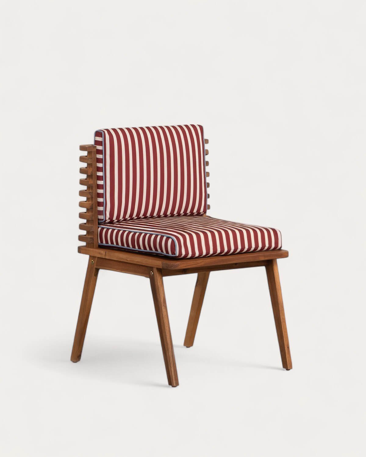 Chaise d'Extérieur en Bois d'Acacia avec Coussins en Tissu Hazan, image de la gelerie 1