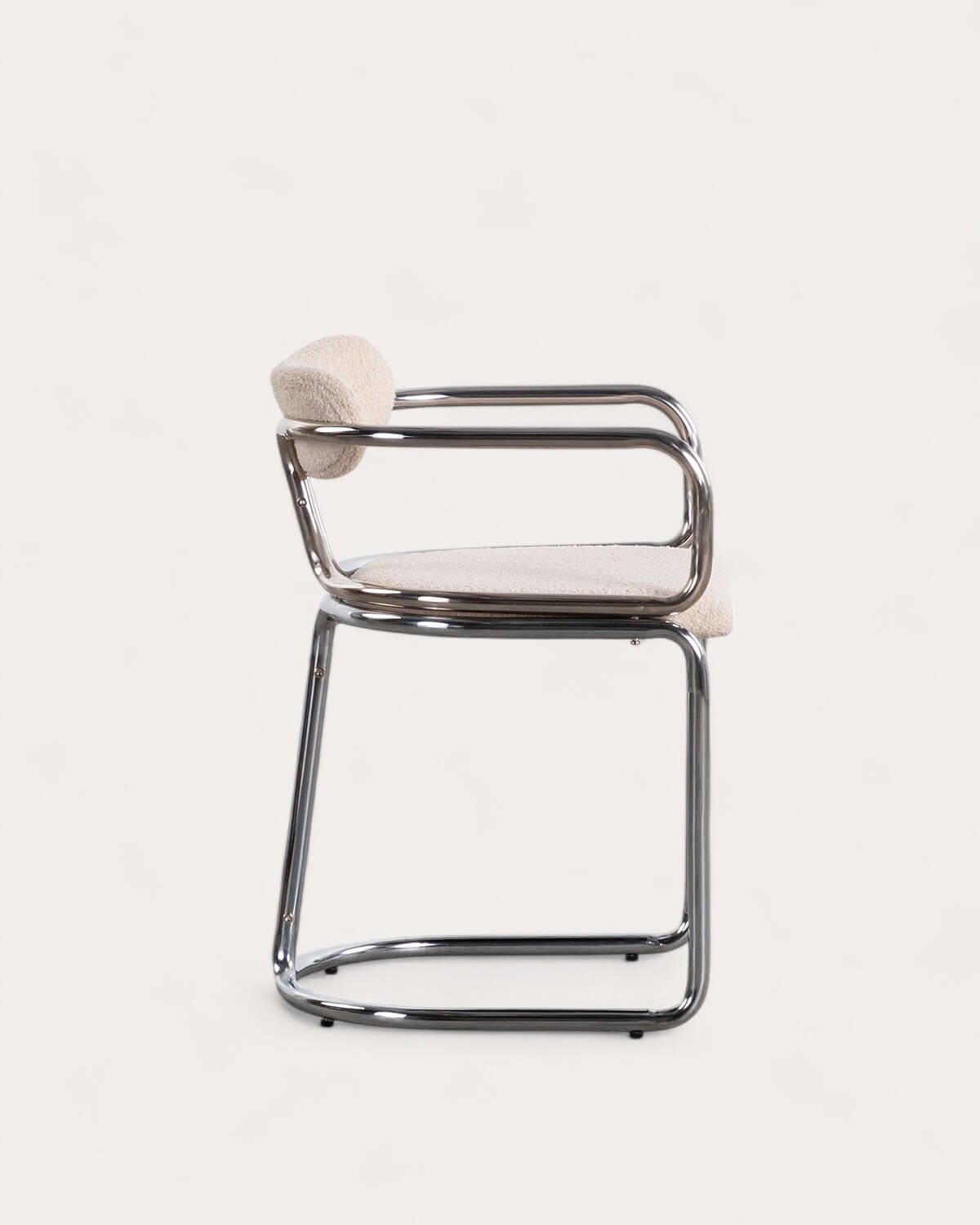 Pack de 2 Chaises de Salle à Manger avec Accoudoirs en Tissu et Métal Teba Bouclé, image de la gelerie 4