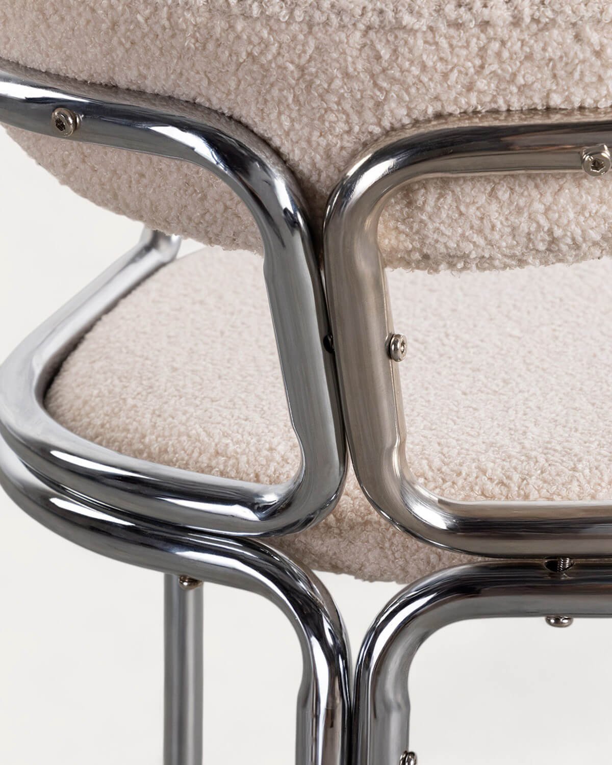 Pack de 2 Chaises de Salle à Manger avec Accoudoirs en Tissu et Métal Teba Bouclé, image de la gelerie 7