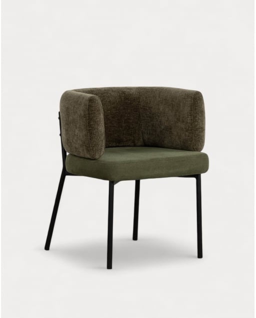 Pack 4 Chaises de Salle à Manger en Tissu et Métal Hades