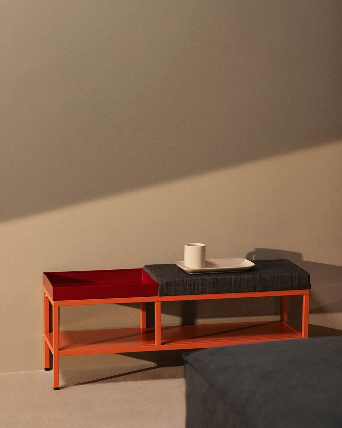 Banc à Chaussures avec Rangement 100x30 cm en Acier Laminé Bruck, image de la gelerie 2