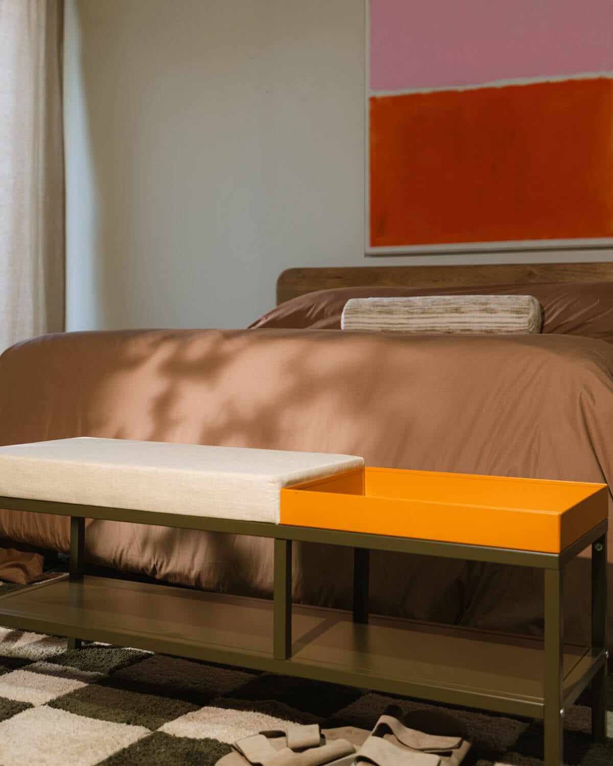 Banc à Chaussures avec Rangement 100x30 cm en Acier Laminé Bruck, image de la gelerie 2