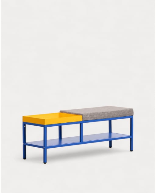 Banc à Chaussures avec Rangement 100x30 cm en Acier Laminé Bruck