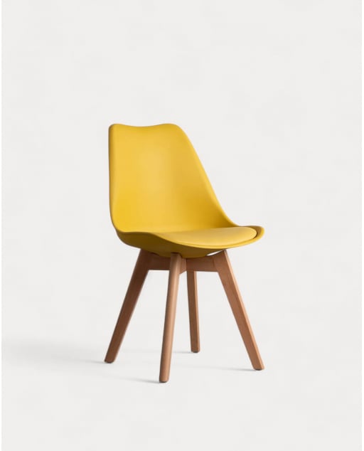 Pack 4 Chaises de Salle à Manger en Bois et Polypropylène Fine Freya