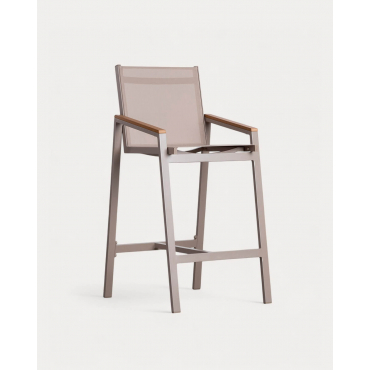 Pack 2 Tabourets d'Extérieur Hauts en Aluminium (74,5 cm) Korce Brun Clay - The Masie