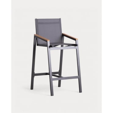 Pack 4 Tabourets d'Extérieur Hauts en Aluminium (74,5 cm) Korce Gris Graphite - The Masie