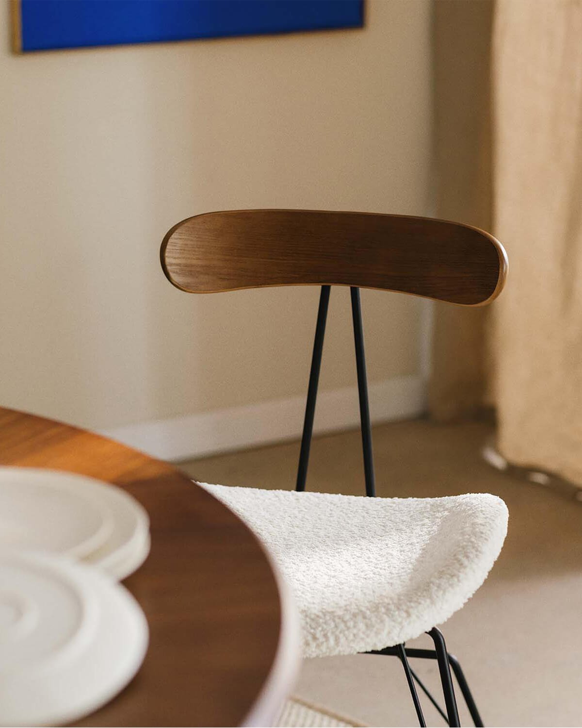 Pack 4 Chaises de Salle à Manger en Bois et Tissu Brunela, image de la gelerie 3