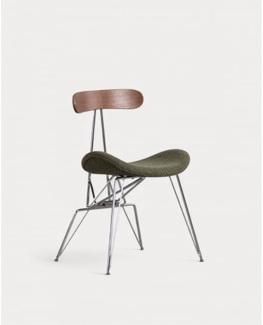 Pack 4 Chaises de Salle à Manger en Bois et Tissu Brunela